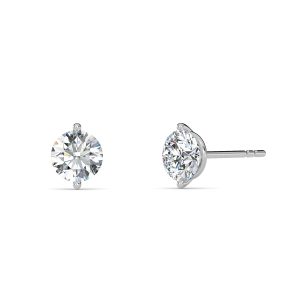 Round Cut Two-Prong Lab-Grown Diamond Stud Earrings