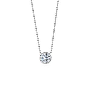 Solitaire Lab-Grown Diamond Bezel Set Necklace